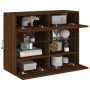 Wandmontierter TV-Schrank mit LED-Leuchten, braune Eiche, 78,5 x 30 x 60,5 cm von , TV-Möbel - Ref: Foro24-837105, Preis: 66,...