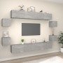 Set de muebles de TV 8 pzas madera contrachapada gris hormigón en Muebles TV | Comprar online en Foro24