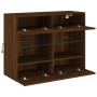 Wandmontierter TV-Schrank mit LED-Leuchten, braune Eiche, 78,5 x 30 x 60,5 cm von , TV-Möbel - Ref: Foro24-837105, Preis: 66,...