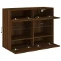 Wandmontierter TV-Schrank mit LED-Leuchten, braune Eiche, 78,5 x 30 x 60,5 cm von , TV-Möbel - Ref: Foro24-837105, Preis: 66,...