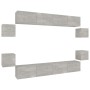 Set de muebles de TV 8 pzas madera contrachapada gris hormigón en Muebles TV | Comprar online en Foro24