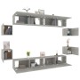 Set de muebles de TV 8 pzas madera contrachapada gris hormigón en Muebles TV | Comprar online en Foro24