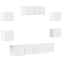 Set de muebles para TV 7 piezas madera contrachapada blanco en Muebles TV | Comprar online en Foro24