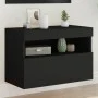 Wandmontierter TV-Schrank mit LED-Leuchten schwarz 60x30x40 cm von , TV-Möbel - Ref: Foro24-837185, Preis: 48,45 €, Rabatt: %