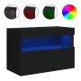 Wandmontierter TV-Schrank mit LED-Leuchten schwarz 60x30x40 cm von , TV-Möbel - Ref: Foro24-837185, Preis: 48,45 €, Rabatt: %