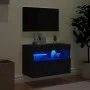 Wall-mounted TV cabinet with LED lights black 60x30x40 cm by , TV Furniture - Ref: Foro24-837185, Price: 48,45 €, Discount: %