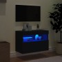 Wandmontierter TV-Schrank mit LED-Leuchten schwarz 60x30x40 cm von , TV-Möbel - Ref: Foro24-837185, Preis: 49,19 €, Rabatt: %