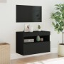 Wandmontierter TV-Schrank mit LED-Leuchten schwarz 60x30x40 cm von , TV-Möbel - Ref: Foro24-837185, Preis: 49,19 €, Rabatt: %