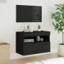Wandmontierter TV-Schrank mit LED-Leuchten schwarz 60x30x40 cm von , TV-Möbel - Ref: Foro24-837185, Preis: 48,45 €, Rabatt: %