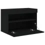 Wall-mounted TV cabinet with LED lights black 60x30x40 cm by , TV Furniture - Ref: Foro24-837185, Price: 48,45 €, Discount: %