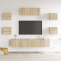 Set de muebles para TV 7 pzas madera contrachapada roble Sonoma en Muebles TV | Comprar online en Foro24