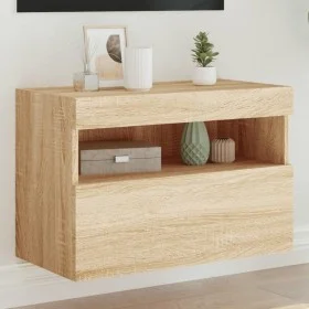 Wandmontierter TV-Schrank mit LED-Leuchten Sonoma-Eiche 60x30x40 cm von , TV-Möbel - Ref: Foro24-837187, Preis: 47,40 €, Raba...