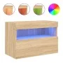 Wandmontierter TV-Schrank mit LED-Leuchten Sonoma-Eiche 60x30x40 cm von , TV-Möbel - Ref: Foro24-837187, Preis: 47,40 €, Raba...