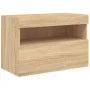 Wandmontierter TV-Schrank mit LED-Leuchten Sonoma-Eiche 60x30x40 cm von , TV-Möbel - Ref: Foro24-837187, Preis: 47,40 €, Raba...