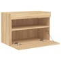 Wandmontierter TV-Schrank mit LED-Leuchten Sonoma-Eiche 60x30x40 cm von , TV-Möbel - Ref: Foro24-837187, Preis: 48,15 €, Raba...