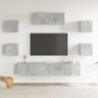 Set de muebles de TV 7 pzas madera contrachapada gris hormigón en Muebles TV | Comprar online en Foro24