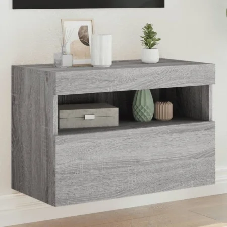 Mueble de TV de pared con luces LED gris Sonoma 60x30x40 cm de , Muebles TV - Ref: Foro24-837193, Precio: 50,80 €, Descuento: %
