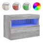 Wall-mounted TV cabinet with LED lights Sonoma gray 60x30x40 cm by , TV Furniture - Ref: Foro24-837193, Price: 50,80 €, Disco...