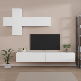 Set de muebles para TV 7 piezas madera contrachapada blanco en Muebles TV | Comprar online en Foro24