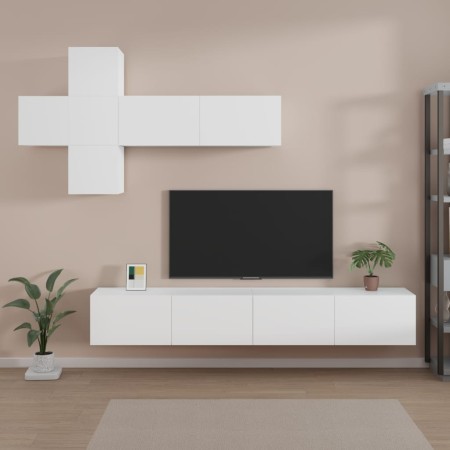 Set de muebles para TV 7 piezas madera contrachapada blanco en Muebles TV | Comprar online en Foro24