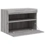 Wall-mounted TV cabinet with LED lights Sonoma gray 60x30x40 cm by , TV Furniture - Ref: Foro24-837193, Price: 50,80 €, Disco...