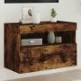 Wall-mounted TV cabinet with LED lights smoked oak 60x30x40 cm by , TV Furniture - Ref: Foro24-837191, Price: 56,88 €, Discou...