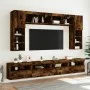 Wall-mounted TV cabinet with LED lights smoked oak 60x30x40 cm by , TV Furniture - Ref: Foro24-837191, Price: 56,88 €, Discou...