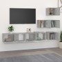 Mueble de pared de TV madera contrachapada gris hormigón en Muebles TV | Comprar online en Foro24