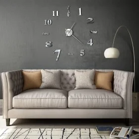 Modernes Design 3D Wanduhr 100 cm XXL silber von vidaXL, Wanduhren - Ref: Foro24-50636, Preis: 27,94 €, Rabatt: %