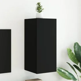 Wall-mounted TV cabinet with LED lights black 30.5x35x70 cm by , TV Furniture - Ref: Foro24-837234, Price: 48,13 €, Discount: %