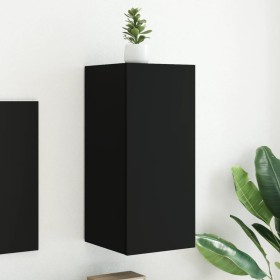 Wandmontierter TV-Schrank mit LED-Leuchten, schwarz, 30,5 x 35 x 70 cm von , TV-Möbel - Ref: Foro24-837234, Preis: 48,73 €, R...