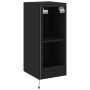 Mueble de TV de pared con luces LED negro 30,5x35x70 cm de , Muebles TV - Ref: Foro24-837234, Precio: 48,67 €, Descuento: %