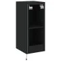 Wandmontierter TV-Schrank mit LED-Leuchten, schwarz, 30,5 x 35 x 70 cm von , TV-Möbel - Ref: Foro24-837234, Preis: 48,13 €, R...