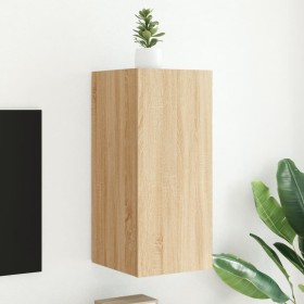 Wandmontierter TV-Schrank mit LED-Leuchten Sonoma-Eiche 30,5x35x70 cm von , TV-Möbel - Ref: Foro24-837236, Preis: 47,80 €, Ra...