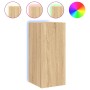 Wandmontierter TV-Schrank mit LED-Leuchten Sonoma-Eiche 30,5x35x70 cm von , TV-Möbel - Ref: Foro24-837236, Preis: 47,80 €, Ra...
