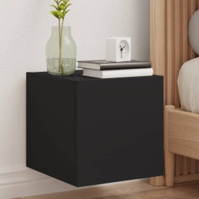 Wandmontierter TV-Schrank mit LED-Leuchten, schwarz, 30,5 x 35 x 30 cm von , TV-Möbel - Ref: Foro24-837220, Preis: 37,33 €, R...