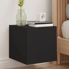 Wandmontierter TV-Schrank mit LED-Leuchten, schwarz, 30,5 x 35 x 30 cm von , TV-Möbel - Ref: Foro24-837220, Preis: 36,84 €, R...