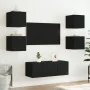 Wandmontierter TV-Schrank mit LED-Leuchten, schwarz, 30,5 x 35 x 30 cm von , TV-Möbel - Ref: Foro24-837220, Preis: 36,84 €, R...