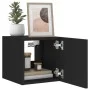 Wandmontierter TV-Schrank mit LED-Leuchten, schwarz, 30,5 x 35 x 30 cm von , TV-Möbel - Ref: Foro24-837220, Preis: 36,84 €, R...