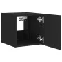 Wandmontierter TV-Schrank mit LED-Leuchten, schwarz, 30,5 x 35 x 30 cm von , TV-Möbel - Ref: Foro24-837220, Preis: 36,84 €, R...