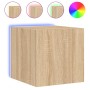 Wandmontierter TV-Schrank mit LED-Leuchten Sonoma-Eiche 30,5x35x30 cm von , TV-Möbel - Ref: Foro24-837222, Preis: 34,29 €, Ra...