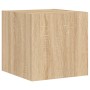 Wandmontierter TV-Schrank mit LED-Leuchten Sonoma-Eiche 30,5x35x30 cm von , TV-Möbel - Ref: Foro24-837222, Preis: 34,29 €, Ra...