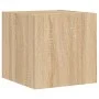 Wandmontierter TV-Schrank mit LED-Leuchten Sonoma-Eiche 30,5x35x30 cm von , TV-Möbel - Ref: Foro24-837222, Preis: 33,88 €, Ra...