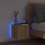 Wandmontierter TV-Schrank mit LED-Leuchten Sonoma-Eiche 30,5x35x30 cm von , TV-Möbel - Ref: Foro24-837222, Preis: 34,29 €, Ra...