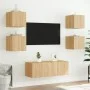 Wandmontierter TV-Schrank mit LED-Leuchten Sonoma-Eiche 30,5x35x30 cm von , TV-Möbel - Ref: Foro24-837222, Preis: 33,88 €, Ra...