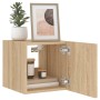Wandmontierter TV-Schrank mit LED-Leuchten Sonoma-Eiche 30,5x35x30 cm von , TV-Möbel - Ref: Foro24-837222, Preis: 34,29 €, Ra...