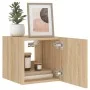 Wandmontierter TV-Schrank mit LED-Leuchten Sonoma-Eiche 30,5x35x30 cm von , TV-Möbel - Ref: Foro24-837222, Preis: 33,88 €, Ra...