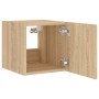 Wandmontierter TV-Schrank mit LED-Leuchten Sonoma-Eiche 30,5x35x30 cm von , TV-Möbel - Ref: Foro24-837222, Preis: 34,29 €, Ra...