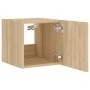 Wandmontierter TV-Schrank mit LED-Leuchten Sonoma-Eiche 30,5x35x30 cm von , TV-Möbel - Ref: Foro24-837222, Preis: 33,88 €, Ra...