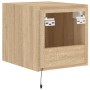 Wandmontierter TV-Schrank mit LED-Leuchten Sonoma-Eiche 30,5x35x30 cm von , TV-Möbel - Ref: Foro24-837222, Preis: 34,29 €, Ra...